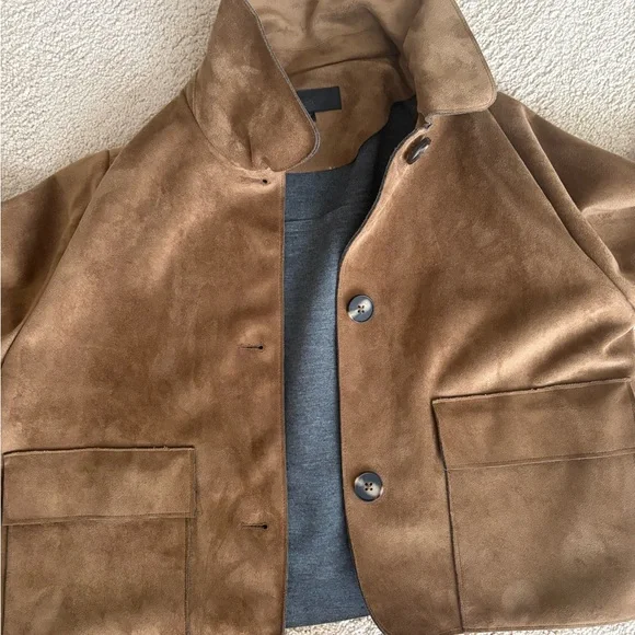 Zara Faux Suede Cropped Jacket - Picture 4 of 5